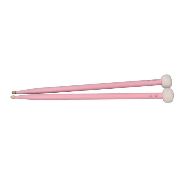 2 stk trommehammer filthoved træhåndtag skridsikker instrument tilbehørssæt sæt til at spille Pink
