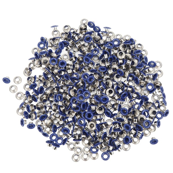 500 st Öljett Grommet Färg Rund Kant Fint Utförande Bra Seghet Metallöljetter för Skor Kläder Mörkblå