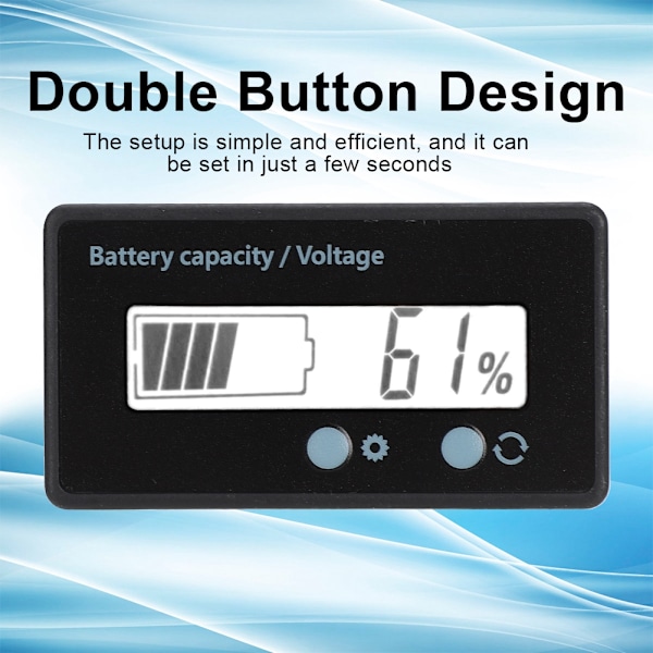 GY-6GS Batteri Strøm LCD Display Spændingsmåler 12-84V med Lys Alarm Funktion (Hvidt Lys)