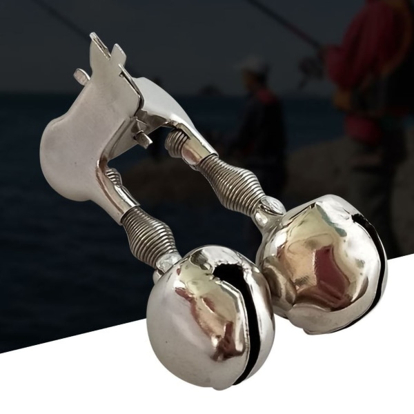 Fiskevarsling Bell Clip Fiske Bite Lyd Alarm Fiskestang Clamp Bell Jern Clip Nagleklokker Dual