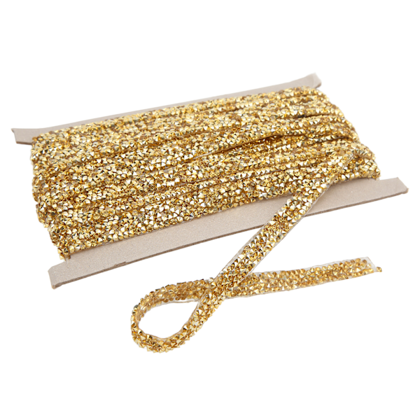 10 Yards 1cm Guld Rhinestone Band Självhäftande DIY Kristall Rhinestone Band för Sömnad DIY Hantverk