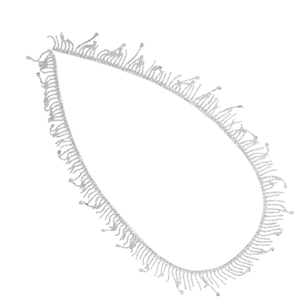 Rhinestone Fringe 1 Yard Elegant Stil Mycket Tålig Utsökt Glansig Miljövänlig Rostfri Allmänt Använd Rhinestone TrimRund Rhinestone