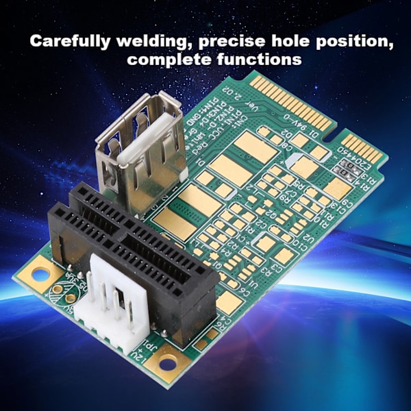 Mini PCI-E till PCI Express 1X Slot Adapter Riser-kort Test PCI-E 4X/8X/16X
