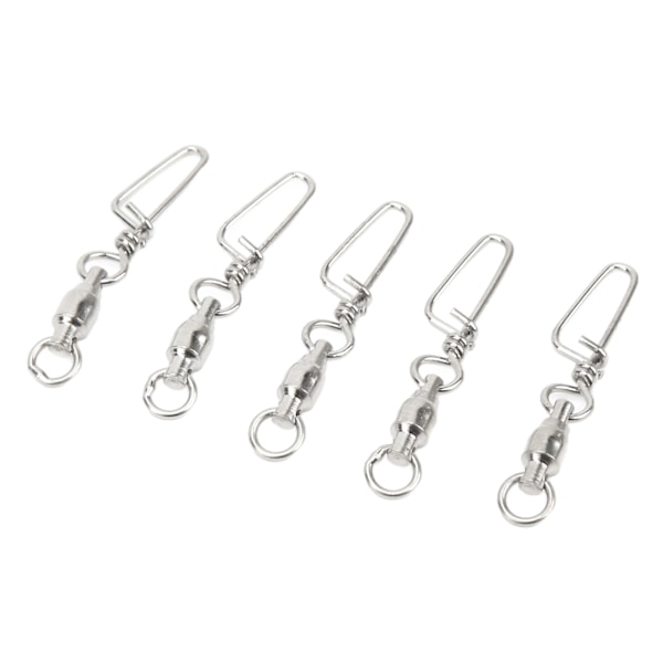 50 st High Strength Fiske Snap Swivels Rostfritt Stål B-Typ Kullager Swivels för Saltvattenfiske 0#