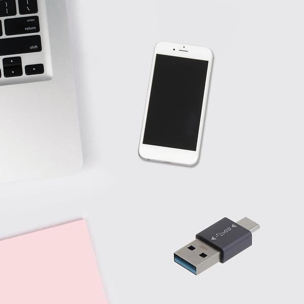 2-pack USB3.0 Hane till Typ-C Hane Adapter Stödjer Datasynkronisering och Laddning
