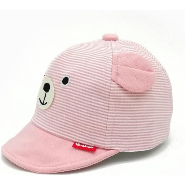 Sød Pink Bear Baby Hat Forår Sommer Børn Hat Bomuld Solhat Drenge Piger 3-18 måneder