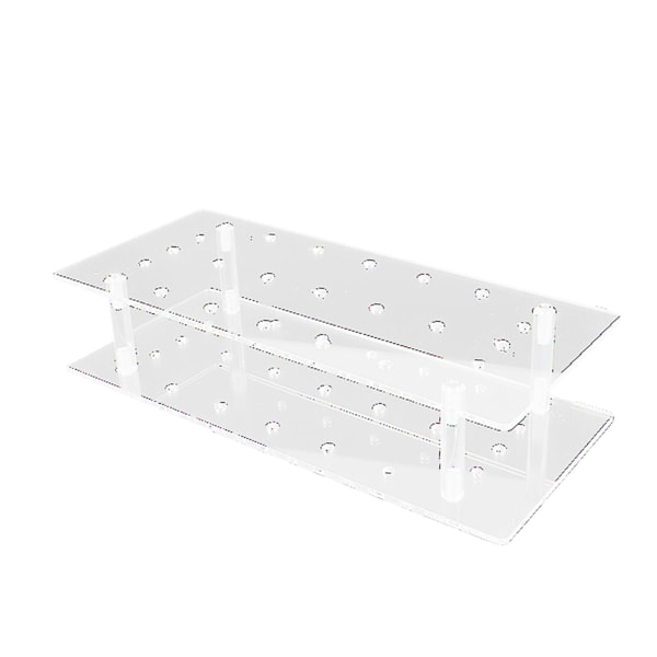 Kakepop-holder i akryl, 21 hull, gjenbrukbar, transparent, 2-lags kakepop-stativ, displayholder for bryllup, babyshower, bursdag