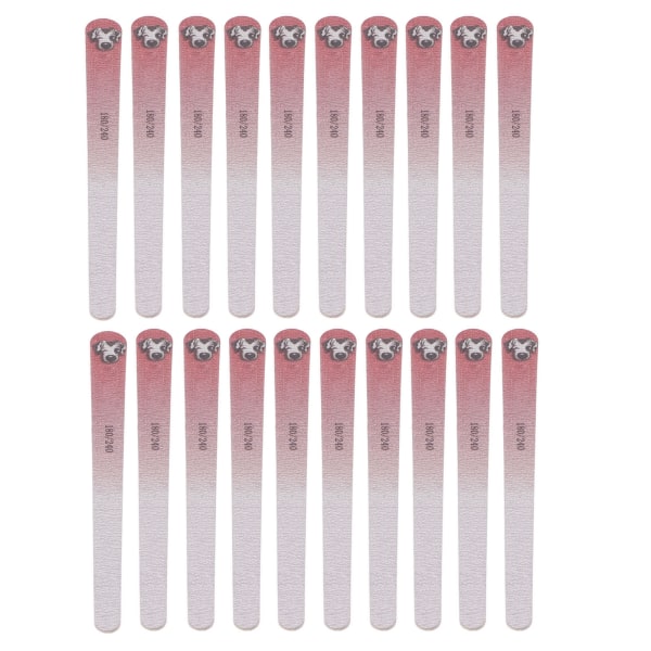20 kpl kynsiviilat kaksipuoliset 180 / 240 karkeus pestävät uudelleen käytettävät manikyyrityökalut kynsihoitolaan pinkki