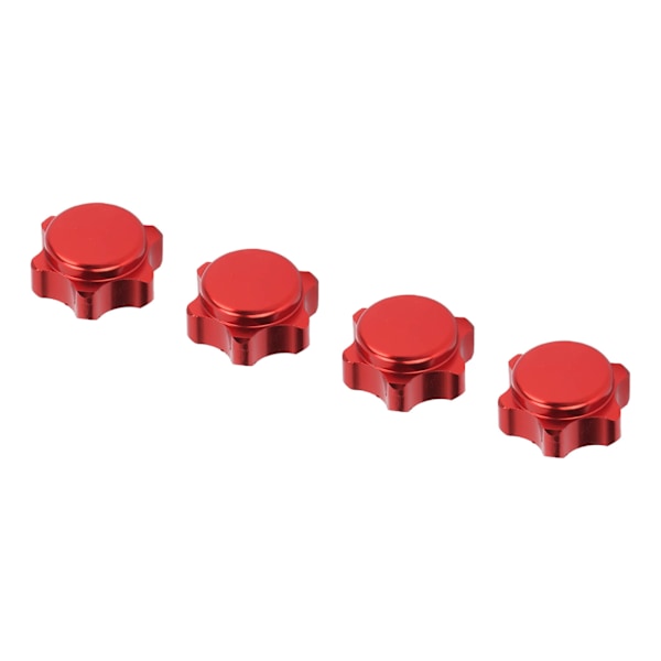 4 stk 17mm aluminium støvtette muttere Deksel for 1/8 fjernstyrt Bilhjul Felg Navmuttere Deksel Rød