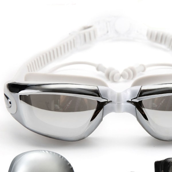 Svømmeudstyrssæt - Anti-dug, Anti-UV-briller, næseklemme, ørepropper og hat