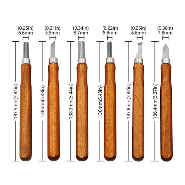 Set för träsnideri - 12-delade professionella mejslar och knivar för skulptering och träbearbetning - inkluderar skyddsöverdrag