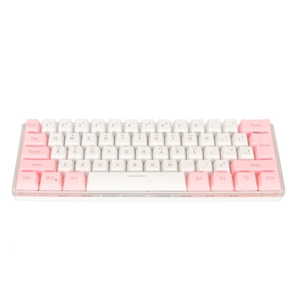 60 % Langallinen Pelikirjoitin RGB Mini-näppäimistö Mekaniikan jäljittely Kompakti 61 Näppäintä Näppäimistö Pelaajille Kirjoittajille Vaaleanpunainen Valkoinen