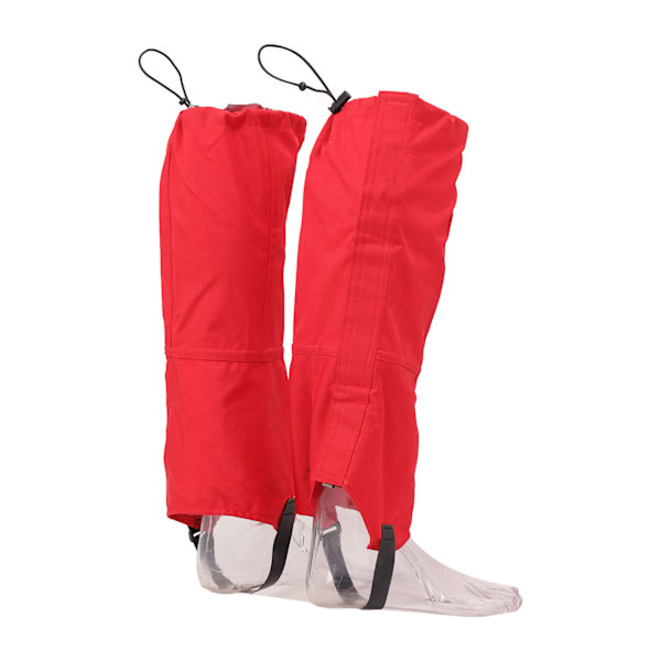 Ett par snøbenbeskyttere, vanntette, unisex, 600D ripstop oxford stoff, vandrestøvledeksel for utendørs vinter, rød
