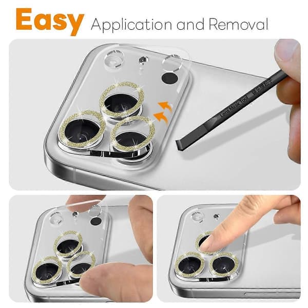 NORTHJO Camera Lens Protector for iPhone 17 Pro, Glitter Bling Circles, Tempered Glass HD Clear 3D Full