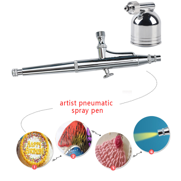 Airbrush-sett - Dual Action Spray Gun for Paint Art - 0,2 mm/0,3 mm/0,5 mm nål