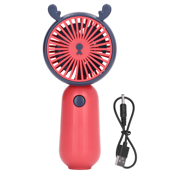 Håndholdt Ventilator USB Opladning Bærbar Mini Rose Rød Dyrehorn Sød Stil Batteridrevet Ventilator til Rejser