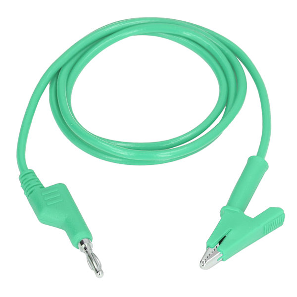 Krokodilklämma testkablar Bananplugg Trådkabel flexibel för elektrisk testning J.70035-1 4mmGrön