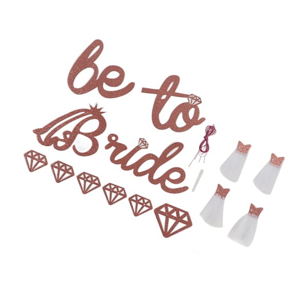Bröllopsdusch Banner Guld Glitter Papper Glänsande Charmig Bröllopsdusch Skylt Papper Mesh Bride to Be Banner för Bröllopsdusch Roséguld