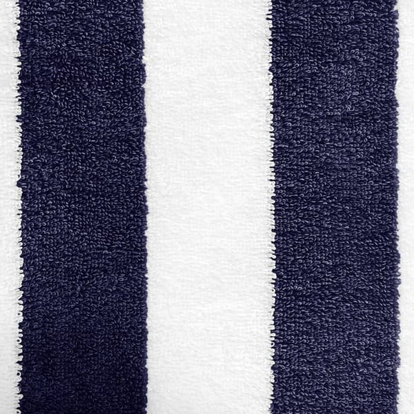 Sæt med 2 100% Bomuldsfrotté Stribede Strand-/Poolhåndklæder, Bløde og Absorberende, 76 x 152 cm, Marineblå