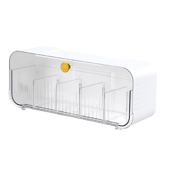 Sok Vægmontering Skuffe Multifunktionel Transparent 6 Cell Underbeklædning Organizer Hængende Opbevaringsboks Hvid