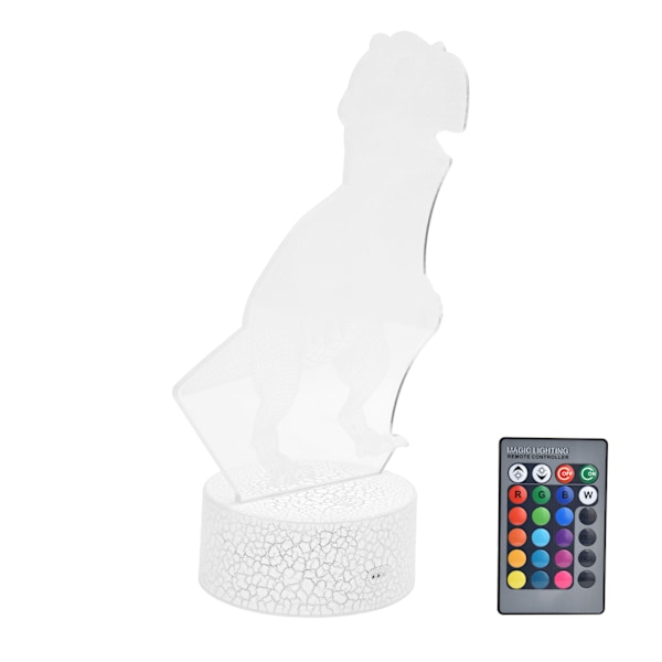 Dinosaur Lampe 16 Farger 4 Moduser RGB Fargerik Dimbar Fjernkontroll Nattlys Gave til Barn Gutter