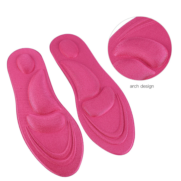 Ortopediset pohjalliset litteille jaloille Holvituki Memory Foam -pohjallinen Kenkäpehmuste Mukavuus Ruusunpunainen naisille