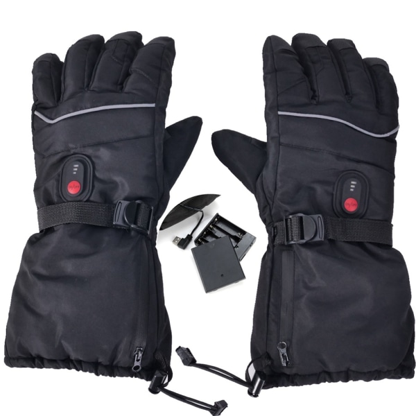 USB uppvärmda handskar Vattentät pekskärm 3 temperaturnivåer Handskar för män Kvinnor Vinter Inomhus Utomhus Motorcykling Vandring Camping