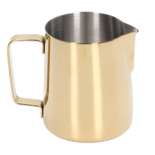 Melkeskummerkanne 350ml 304 Rustfritt Stål med Skala Dryppfri Tute Melkeskummerkopp for 350ml Gullbelagt med Skala