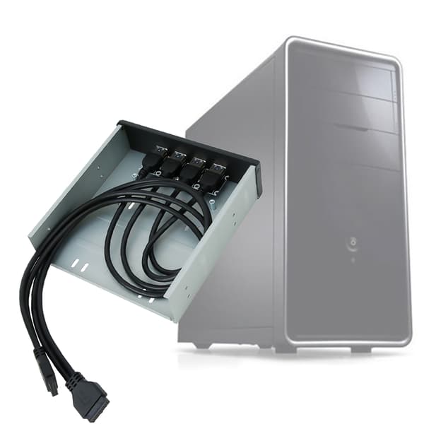 Højhastigheds 20Pin 4-Port USB 3.0 Hub Optisk Disk Drev Frontpanel