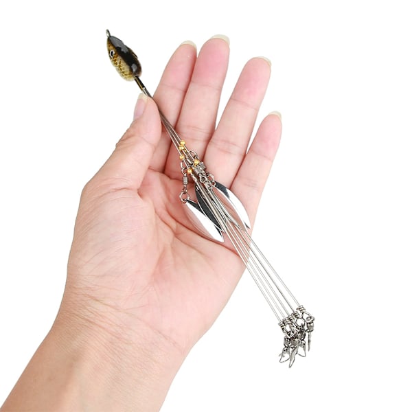 5-armet Alabama Paraply Jig Head Fiske Rig Bait Fiskesluk med snap-svivler (gul)