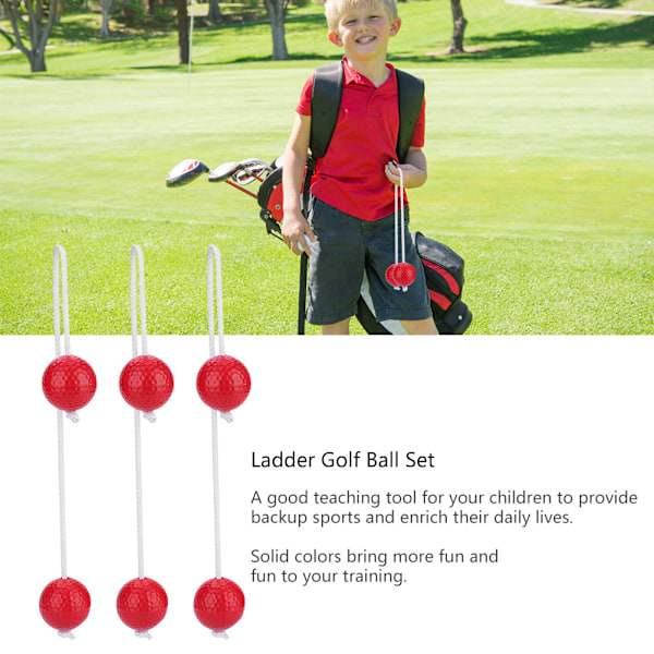 3 Par Ladder Golf Ball Toss Bolas -setti Vaihtopallot Punainen