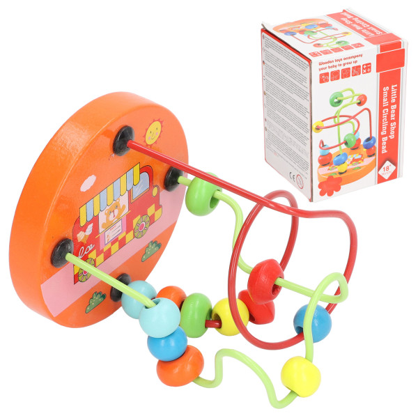 Bead Maze Övning Koordinationsförmåga Söt utseende Baby berg-och dalbana Fin carving träpärla labyrint för barn för barnkammare