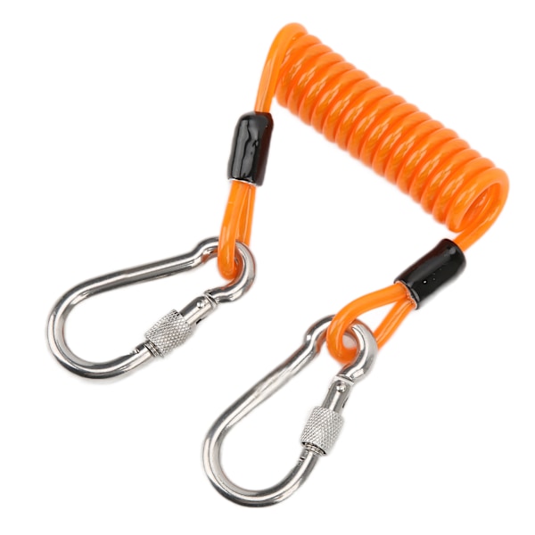 FORTSÆT DYKNING Dykfjederreb Quick Release Dykning Anti Lost Rope med spænder i rustfrit stål Orange