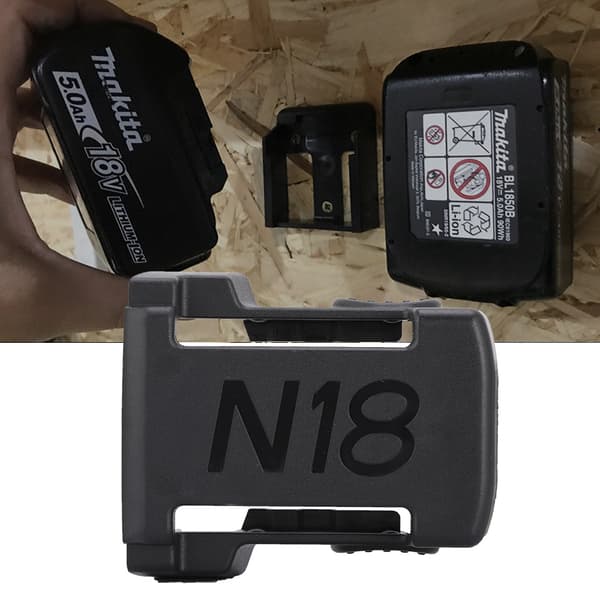 Batteriholder passer til Milwaukee 18v batterier holder/under hyldemontering (5 stk.)