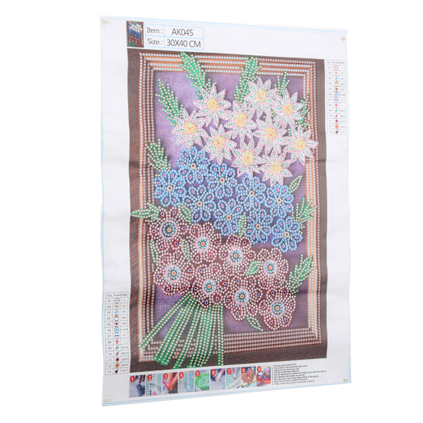 5D Rhinestone Målningskit Bra Vidhäftning Högupplöst Tryck DIY Rhinestone Konst Blomsterkit för Heminredning Gåvor