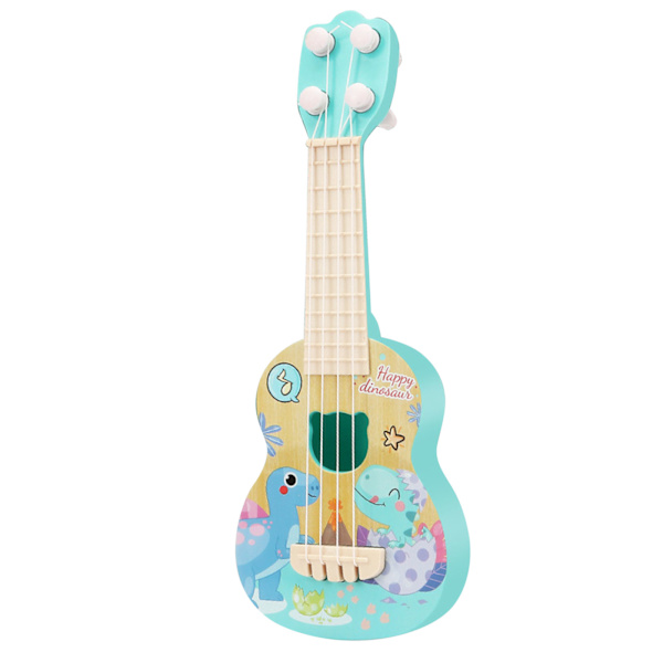Toddler Ukulele Gitarr Leksak Tecknad Mini 4 Strings Barn Barn Utbildning Lärande Musikinstrument Dinosauriemönster