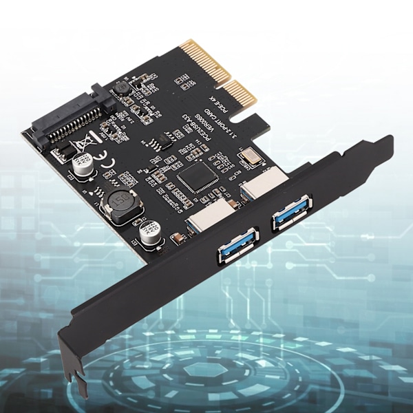 USB3.2 Laajennuskortti TYPE‑C+TYPE‑A Pöytäkoneen Laajennuskortti ASMedia ASM3142 10Gbps