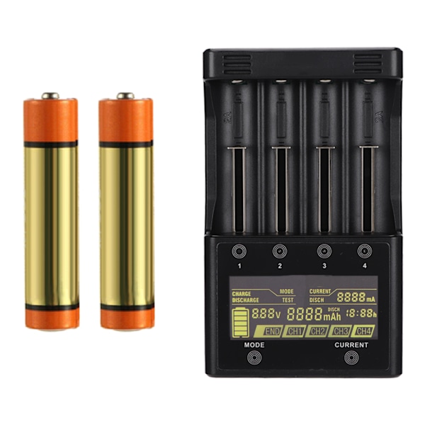 LiitoKala Lii-500S 4 Slots LCD Batterioplader til Lipo Ni MH 18650/26650/14500/Aa AAA (EU)