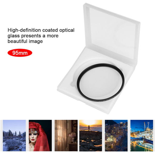 Kamera High Definition Aluminium Ultra Slim Flerlags belegg UV-filter (95 mm)