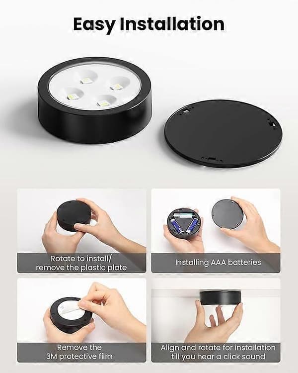 LED Puck Lights with Remote Control, Wireless Cabinet Lights, 13 Colors
