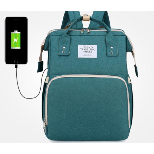 Grön, bärbar datorryggsäck för kvinnor, elegant skoldatorryggsäck med USB laddningsport, vattentät väska för resor/affärer/högskola bärbar datorryggsäck