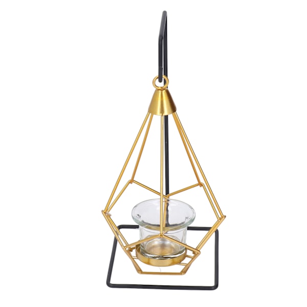 Guld Ljusstake Hållbar Metall Glas Elegant Romantisk Atmosfär Brett Använd Metall Ljusstake för Hem Kontor Bar