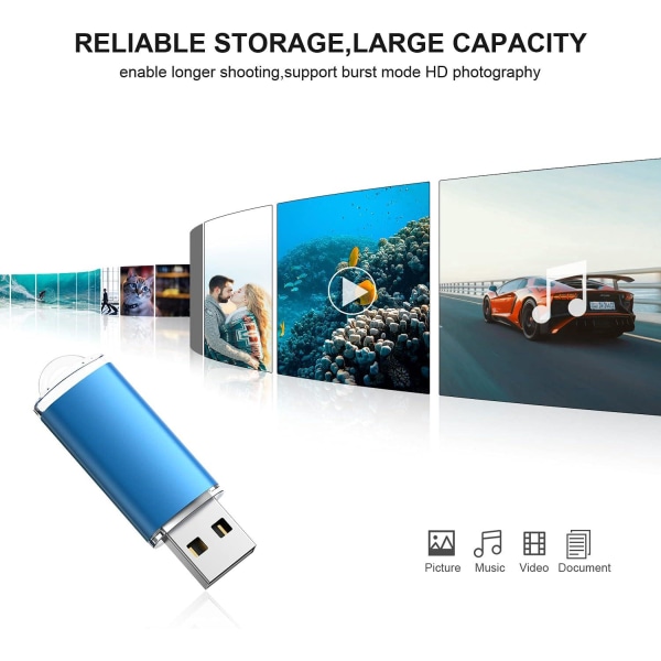32 GB USB-flashdrev 3-pakke USB-flashdrev med stor kapacitet USB 2.0 nøglering Memory Stick-lagerdisk til Windows, PC, Ipad, optager, Linux