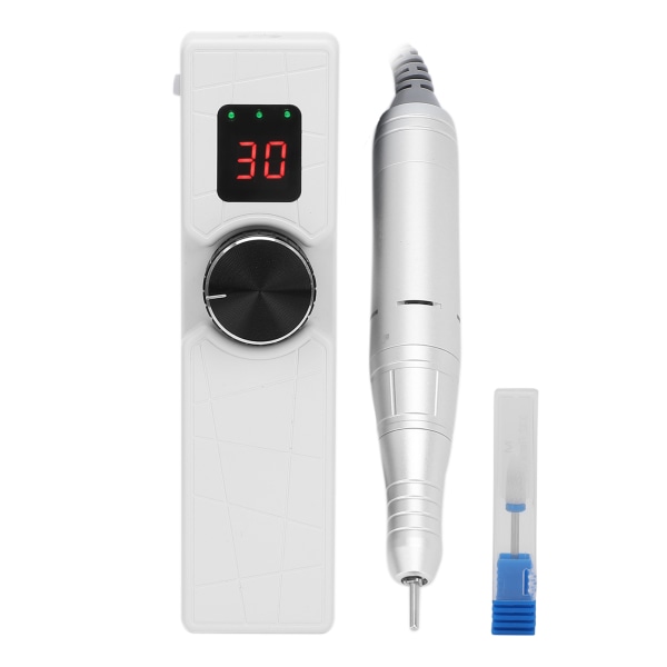 30000 RPM USB -laddning Elektrisk nagelborrmaskin Bärbar nagelslipningsmaskin (vit)