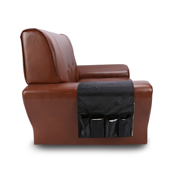 Multifunktionel sofaopbevaringslomme Sofa lænestol fjernbetjening holder arrangør (sort)