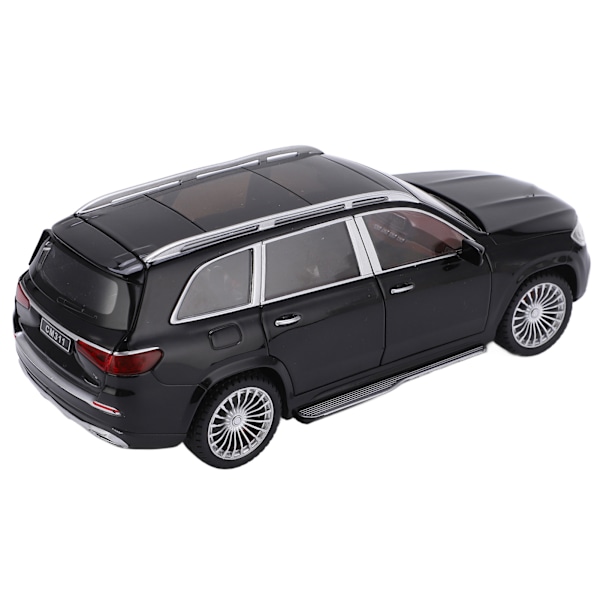 1/24 Modelbiler Legering Diecast SUV-model Køretøjslegetøj med Lyd og Lys til Børns Legetøjsamling Sort