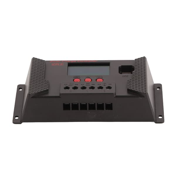 Solcellecontroller PWM 12V 24V Automatisk Tilpasning LCD Display USB Port Solregulator 20A