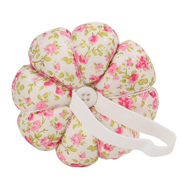 Nåldyna Pumpaform Söt Tecknad Utsökt Stark Fluffig Nålhållare med Elastiskt Armband Liten Blomma