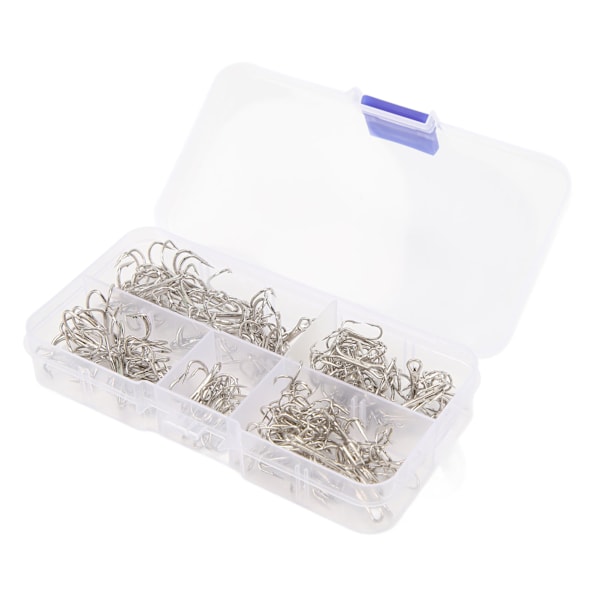 High Strength 120PCS Treble Fishhooks Set - Premium High Carbon Steel Treble Hooks Kit för havsfiske