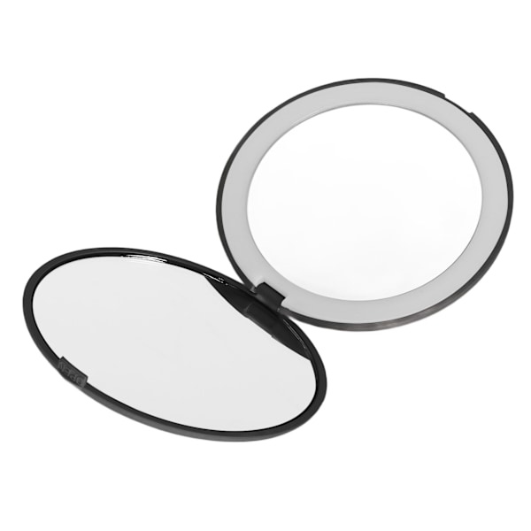 3,5 tommer LED-spejl 1X 10X forstørrelse dobbeltsidet makeup-spejl til hjemmet rejse indbygget batteri sort